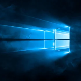 Abstract Blue Light Emitting Window