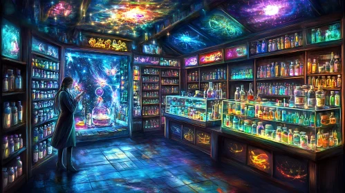 Mystical Alchemy Lab with Cosmic Window