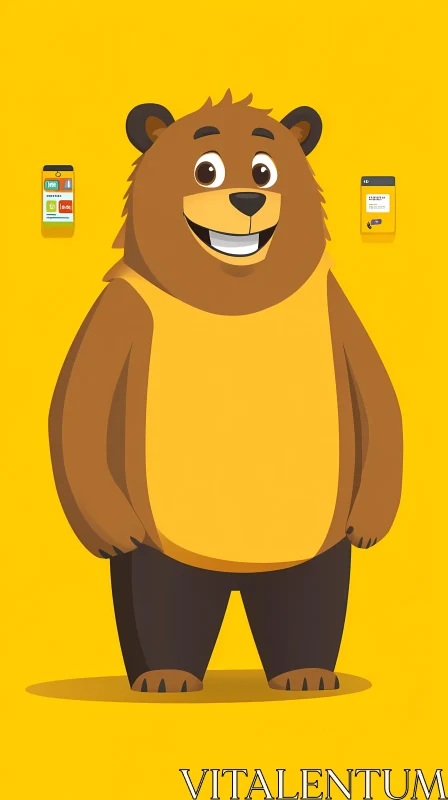 AI ART Animated Bear with Gadgets