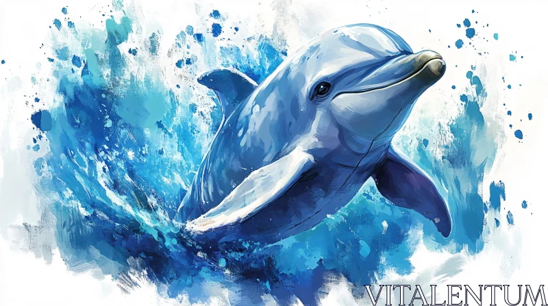 Dolphin and Ocean Embrace AI Image