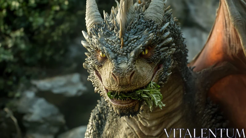 AI ART Dragon Eating Greens