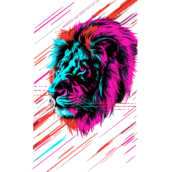 Abstract Lion Head Design POD Design