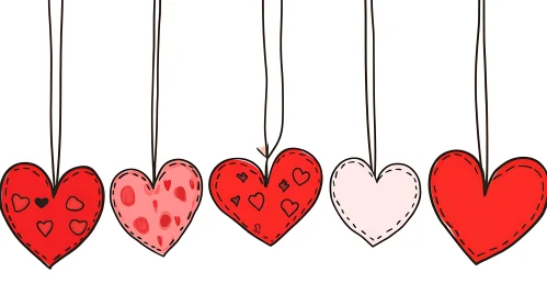 Whimsical Hanging Hearts Decoration