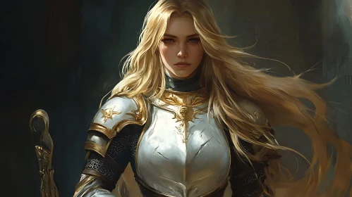 Female Warrior with Blonde Hair in Armor