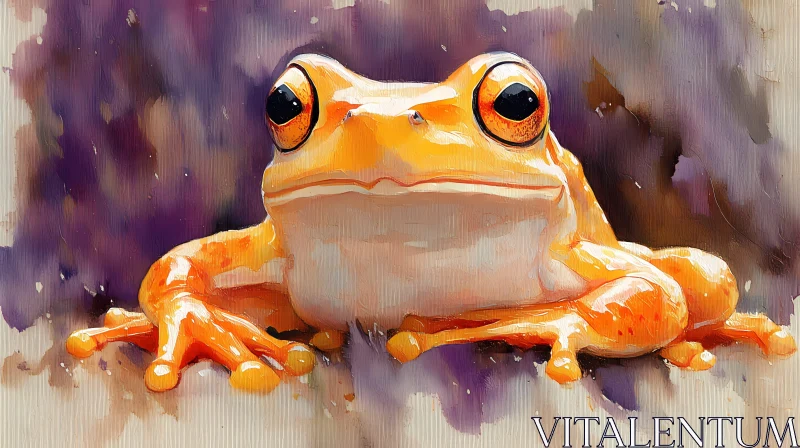 Orange Frog Art Illustration AI Image