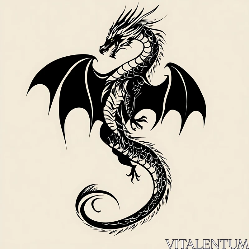 AI ART Stylized Dragon: A Tattoo Artwork