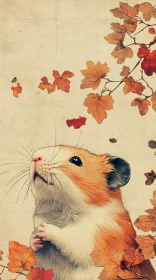 Hamster in Fall Scene