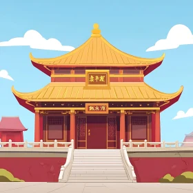Asian Temple Digital Art