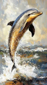 Artistic Dolphin Ocean Jump