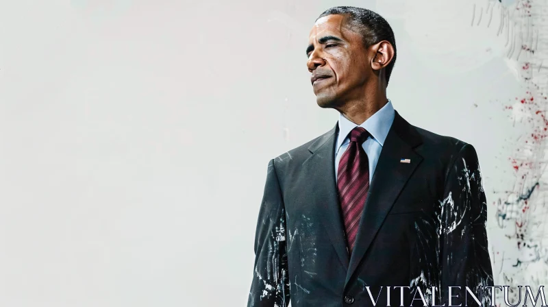 AI ART Barack Obama in Suit with Artistic Elements