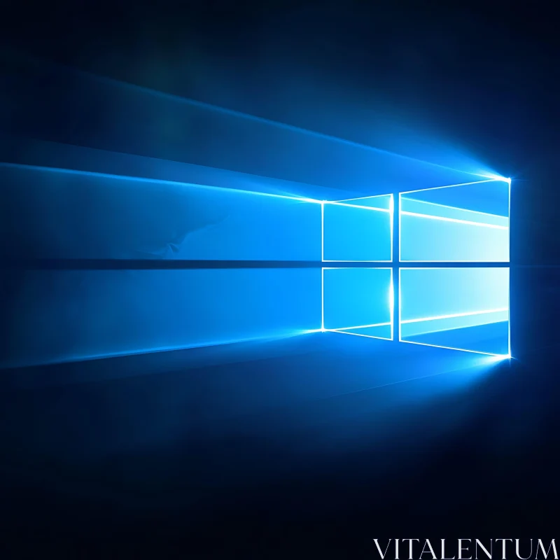 Radiant Blue Digital Windows Logo AI Image