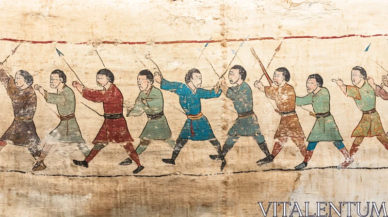 AI ART Line of Warriors with Bows and Arrows