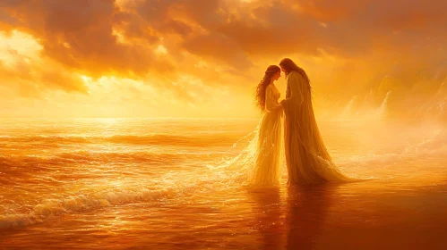 Sunset Serenity: A Couple's Beachside Moment