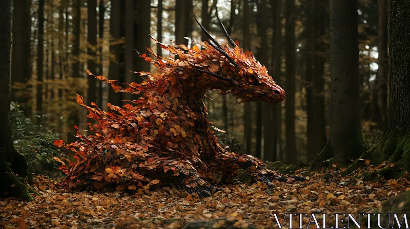 AI ART Leaf Dragon in the Autumn Forest