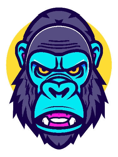 Bold Gorilla Face Vector Illustration for Apparel