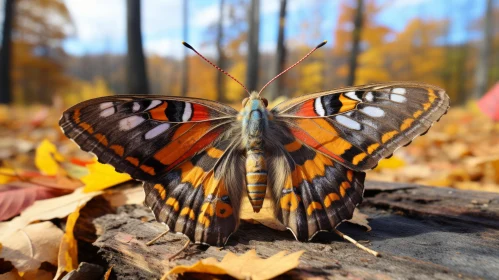 Butterfly in Autumn Forest - A Photorealistic Artwork