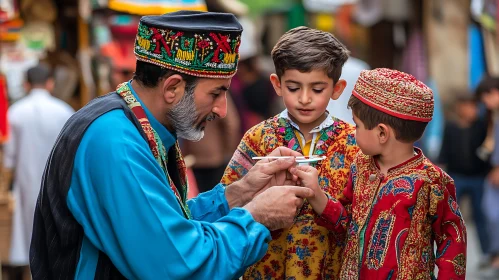 Children in Traditional Clothing