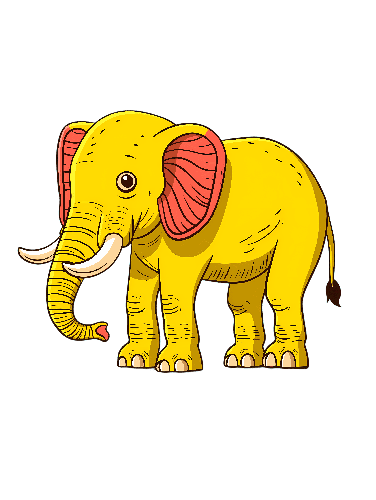 Charming Cartoon Elephant for T-Shirt Printing