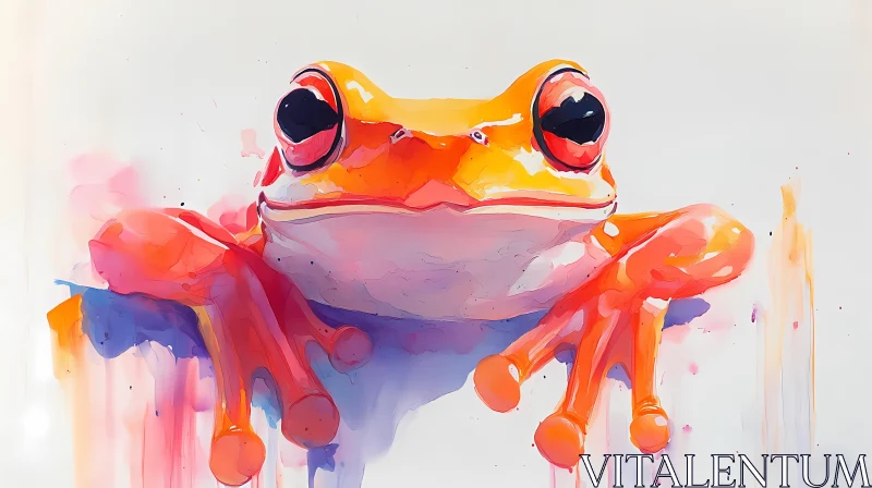 AI ART Vibrant Frog Artwork