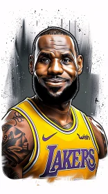 LeBron James Lakers Portrait