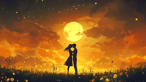 Sunset Lovers: A Silhouette of Romance