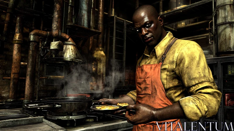 AI ART Portrait of Man Cooking Food