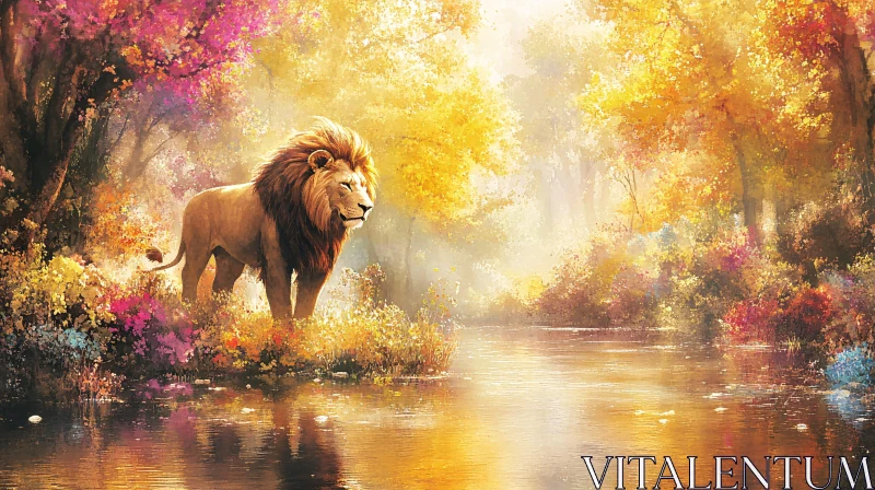 AI ART Majestic Lion in Nature