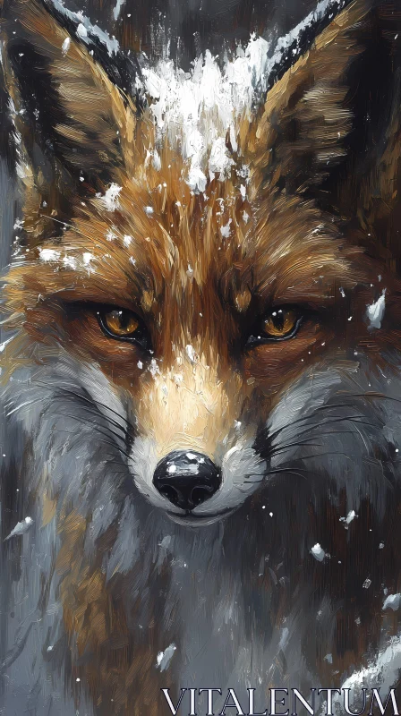 AI ART Fox Painting with Snow