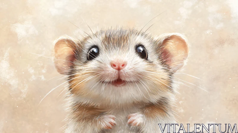 AI ART Cute Furry Mouse Art