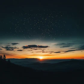 Serene Sunset Mountain Vista