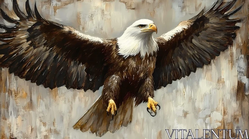 Bald Eagle Art with Expansive Wings AI Image