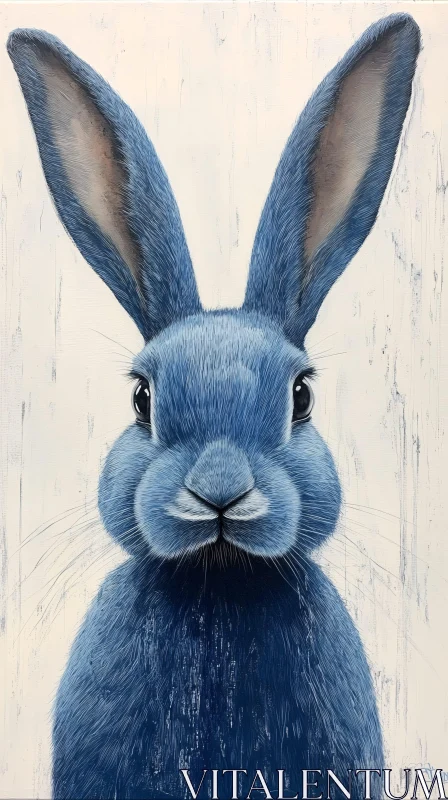 AI ART Whimsical Blue Bunny Art