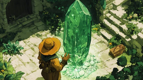 Emerald Monolith in Verdant Enclosure