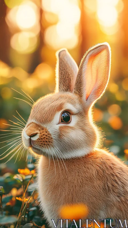 Charming Bunny Amidst Nature AI Image