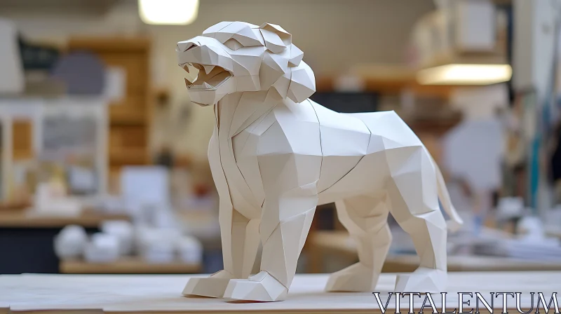 AI ART Abstract Lion Papercraft