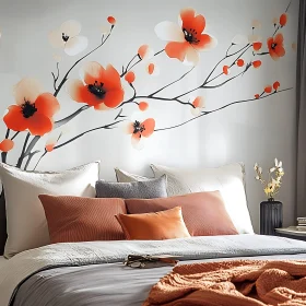 Floral Mural in Modern Bedroom Design