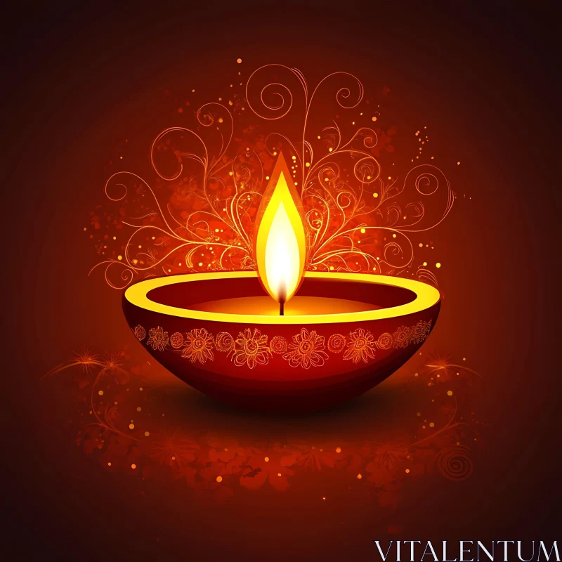 AI ART Glowing Diya Celebration