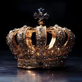 Luxurious Gem-Encrusted Golden Crown