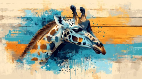 Colorful Giraffe Abstract Painting