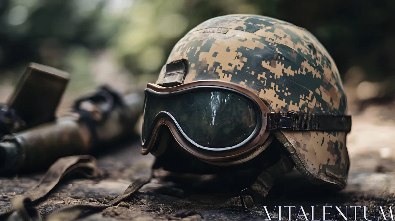 AI ART Camouflage Helmet with Goggles