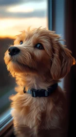 Golden Pup at Sunset