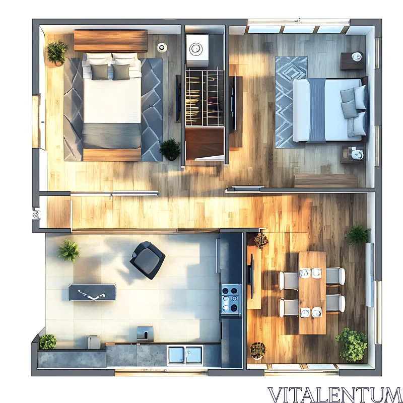 Apartment Interior Design Floor Plan Concept AI Image