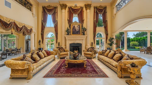 Opulent Living Room with Grand Design