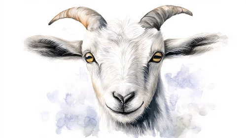 Artistic Goat Watercolor