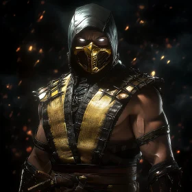Mysterious Warrior with Glowing Eyes