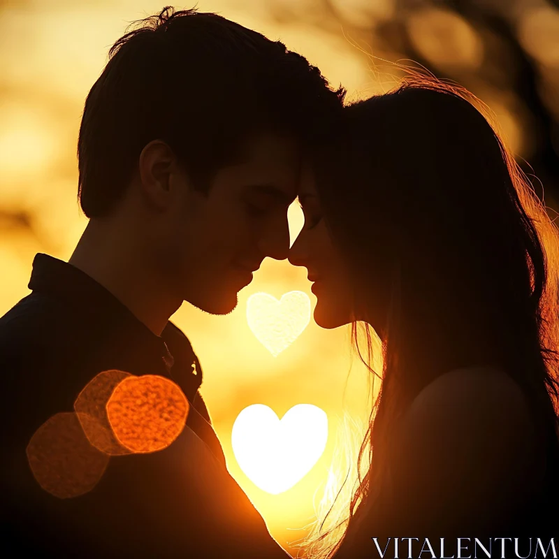 Sunset Romance: Couple in Love AI Image