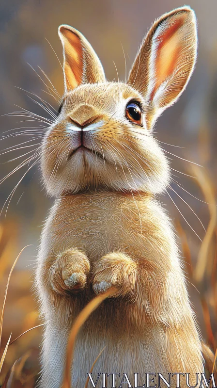 Charming Rabbit Portrait AI Image