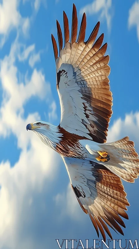 AI ART Eagle Flying Across a Clear Sky