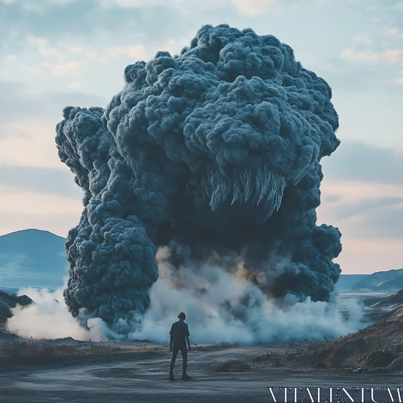 AI ART Confrontation with the Colossal Smoke Entity