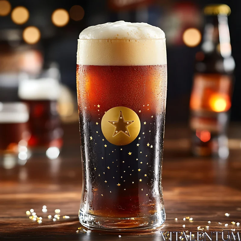 AI ART Icy Beer with Starry Decorations